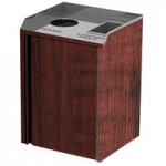 Lakeside 3415RM Stainless Steel Rectangular Refuse / Recycle / Paper Station with Top Access and Red Maple Laminate Finish - 37 1/2 Lakeside 3415RM Stainless Steel Rectangular Refuse / Recycle / Paper Station with Top Access and Red Maple Laminate Finish - 37 1/2
