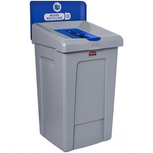 Rubbermaid® Slim Jim 2171557 33 Gallon Single-Stream Mixed Recycling Station with Lid Rubbermaid® Slim Jim 2171557 33 Gallon Single-Stream Mixed Recycling Station with Lid