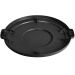 Carlisle 84103303 Bronco 32 Gallon Black Flat Round Trash Can Lid Carlisle 84103303 Bronco 32 Gallon Black Flat Round Trash Can Lid