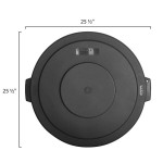 Carlisle 84103303 Bronco 32 Gallon Black Flat Round Trash Can Lid Carlisle 84103303 Bronco 32 Gallon Black Flat Round Trash Can Lid