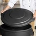 Carlisle 84103303 Bronco 32 Gallon Black Flat Round Trash Can Lid Carlisle 84103303 Bronco 32 Gallon Black Flat Round Trash Can Lid