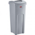 Rubbermaid® 6903569BKKIT Untouchable 92 Qt. / 23 Gallon Black Square Trash Can with Drop Shot Lid Rubbermaid® 6903569BKKIT Untouchable 92 Qt. / 23 Gallon Black Square Trash Can with Drop Shot Lid