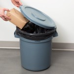 Rubbermaid® BRUTE 10 Gallon Gray Round Trash Can and Lid