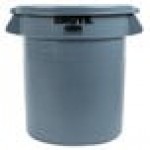 Rubbermaid® BRUTE 10 Gallon Gray Round Trash Can and Lid