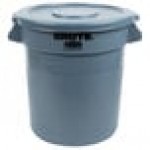 Rubbermaid® BRUTE 10 Gallon Gray Round Trash Can and Lid