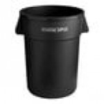 Advantage Supplies 44 Gallon Black Round Commercial Trash Can