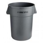 Advantage Supplies 44 Gallon Black Round Commercial Trash Can