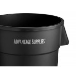 Advantage Supplies 44 Gallon Black Round Commercial Trash Can