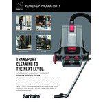 Sanitaire Transport SC580A 4 Qt. Cordless Brushless Backpack Vacuum with (2) 8 Ah Lithium Ion Batteries, 1 Dual-Port Charger, and HEPA Filtration - 400W