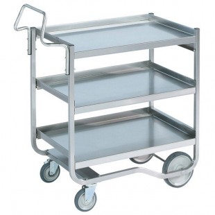 Vollrath 97208 Heavy-Duty Stainless Steel 3 Shelf Utility Cart - 44 Vollrath 97208 Heavy-Duty Stainless Steel 3 Shelf Utility Cart - 44