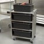 Lakeside 615 4 Shelf Standard Duty Stainless Steel Utility Cart with Enclosed Base - 16 1/2 Lakeside 615 4 Shelf Standard Duty Stainless Steel Utility Cart with Enclosed Base - 16 1/2