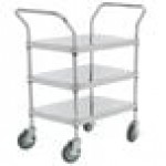 Lakeside 615 4 Shelf Standard Duty Stainless Steel Utility Cart with Enclosed Base - 16 1/2 Lakeside 615 4 Shelf Standard Duty Stainless Steel Utility Cart with Enclosed Base - 16 1/2