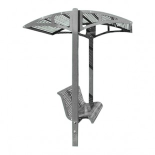 Paris Site Furnishings Shade Series 6' Window Gray Surface Mounted Park Bench with Canopy and Basket Weave Perforations 85 1/2 Paris Site Furnishings Shade Series 6' Window Gray Surface Mounted Park Bench with Canopy and Basket Weave Perforations 85 1/2