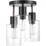 Globe Modern Farmhouse Matte Black Pendant Light with Clear Dome-Shaped Glass Shade - 120V, 60W Globe Modern Farmhouse Matte Black Pendant Light with Clear Dome-Shaped Glass Shade - 120V, 60W