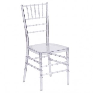 Flash Furniture BH-ICE-CRYSTAL-GG Elegance Chiavari Transparent Polycarbonate Outdoor / Indoor Stackable Chair