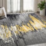 Abani Arto Collection 4' x 6' Metallic Drip Contemporary Area Rug
