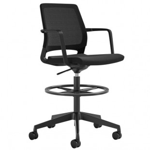 Safco Medina Black Adjustable-Height Office Stool Safco Medina Black Adjustable-Height Office Stool