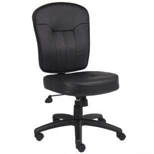 Boss Black LeatherPlus Mid-Back Task Chair Boss Black LeatherPlus Mid-Back Task Chair