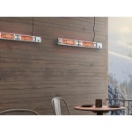 Backyard Pro Courtyard Series Silver Double Tube Electric Outdoor Patio Heater - 220-240V, 3000W - 95/Sample