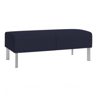Lesro Luxe Lounge Series Open House Navy Fabric 2-Seat Bench with Steel Legs Lesro Luxe Lounge Series Open House Navy Fabric 2-Seat Bench with Steel Legs