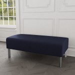 Lesro Luxe Lounge Series Open House Navy Fabric 2-Seat Bench with Steel Legs Lesro Luxe Lounge Series Open House Navy Fabric 2-Seat Bench with Steel Legs