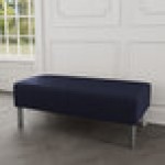 Lesro Luxe Lounge Series Open House Navy Fabric 2-Seat Bench with Steel Legs Lesro Luxe Lounge Series Open House Navy Fabric 2-Seat Bench with Steel Legs