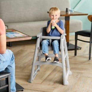 Rubbermaid® FG781408PLAT Platinum Sturdy Chair Restaurant High Chair without Wheels (Ready to Assemble) Rubbermaid® FG781408PLAT Platinum Sturdy Chair Restaurant High Chair without Wheels (Ready to Assemble)