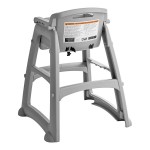 Rubbermaid® FG781408PLAT Platinum Sturdy Chair Restaurant High Chair without Wheels (Ready to Assemble)