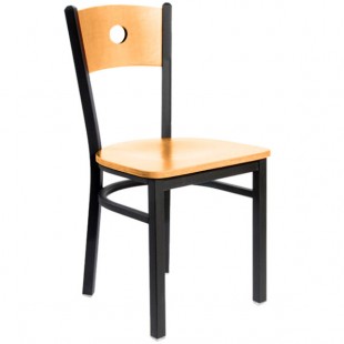 BFM Seating Darby Sand Black Customizable Metal Side Chair with Natural Wooden Back and Seat BFM Seating Darby Sand Black Customizable Metal Side Chair with Natural Wooden Back and Seat