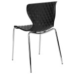 Flash Furniture LF-7-07C-BLK-GG Lowell Contemporary Black Plastic Stackable Chair Flash Furniture LF-7-07C-BLK-GG Lowell Contemporary Black Plastic Stackable Chair