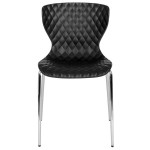 Flash Furniture LF-7-07C-BLK-GG Lowell Contemporary Black Plastic Stackable Chair Flash Furniture LF-7-07C-BLK-GG Lowell Contemporary Black Plastic Stackable Chair