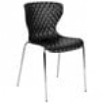 Flash Furniture LF-7-07C-BLK-GG Lowell Contemporary Black Plastic Stackable Chair Flash Furniture LF-7-07C-BLK-GG Lowell Contemporary Black Plastic Stackable Chair