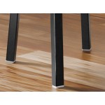 Lancaster Table & Seating Boomerang Black Finish Chair with Light Brown Vinyl Seat and Antique Walnut Wood Back - Unassembled