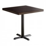 Lancaster Table & Seating Spartan Metal Slat Back Chair with Dark Walnut Wood Grain Finish and Black Vinyl Seat - Assembled Lancaster Table & Seating Spartan Metal Slat Back Chair with Dark Walnut Wood Grain Finish and Black Vinyl Seat - Assembled