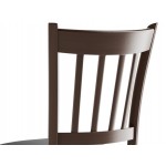 Lancaster Table & Seating Spartan Metal Slat Back Chair with Dark Walnut Wood Grain Finish and Black Vinyl Seat - Assembled Lancaster Table & Seating Spartan Metal Slat Back Chair with Dark Walnut Wood Grain Finish and Black Vinyl Seat - Assembled
