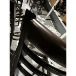 Lancaster Table & Seating Spartan Metal Slat Back Chair with Dark Walnut Wood Grain Finish and Black Vinyl Seat - Assembled Lancaster Table & Seating Spartan Metal Slat Back Chair with Dark Walnut Wood Grain Finish and Black Vinyl Seat - Assembled