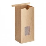 Choice 1/2 lb. Brown Kraft Paper Customizable Coffee Bag with Reclosable Tin Tie - 100/Pack