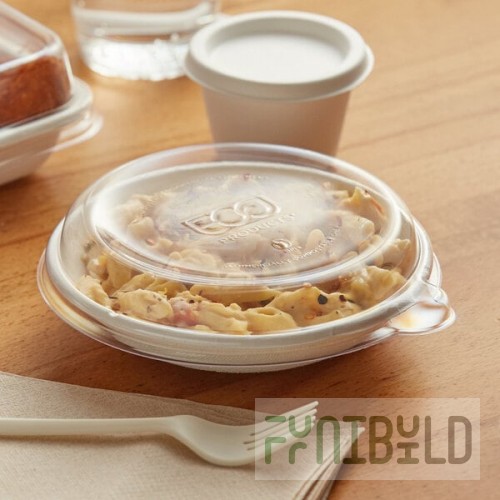 Eco-Products EP-BL16LID WorldView 12-16 oz. Compostable Plastic Coupe Bowl Lid - 50/Pack