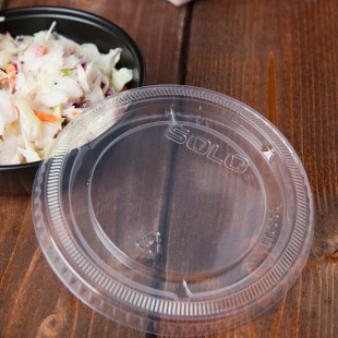 Solo SCCLDSS5 5.5 oz. Wide Sauce / Portion Cup Snaptight Lid - 100/Pack Solo SCCLDSS5 5.5 oz. Wide Sauce / Portion Cup Snaptight Lid - 100/Pack