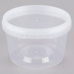 16 oz. Clear Tamper Resistant Tamper-Evident Safe Lock Deli Container with Lid - 50/Case