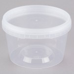 16 oz. Clear Tamper Resistant Tamper-Evident Safe Lock Deli Container with Lid - 50/Case