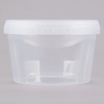 16 oz. Clear Tamper Resistant Tamper-Evident Safe Lock Deli Container with Lid - 50/Case