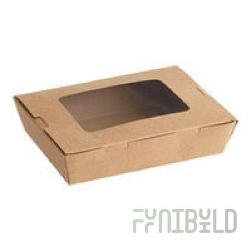 Fold-Pak 02BPDINEEM Bio-Plus Dine Kraft Microwavable Paper #2 Take-Out Container 7 3/4