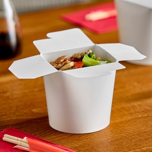 Emperor's Select 16 oz. White Microwavable Paper Round Bottom Take-Out Container - 500/Case