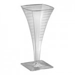 Fineline Tiny Temptations 6401-CL 2 oz. Tiny Tinis 2-Piece Clear Plastic Glass - 120/Case
