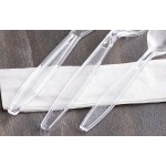 Choice Clear Heavy Weight Wrapped Polystyrene Plastic Cutlery Pack with Napkin - 500/Case