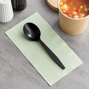 Choice Black Heavy Weight Polypropylene Plastic Soup Spoon - 100/Pack