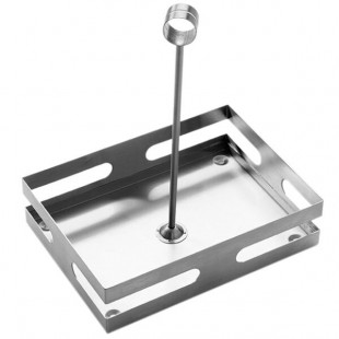 American Metalcraft SCH8 Stainless Steel Rectangular Contemporary Condiment Caddy with Card Holder - 8