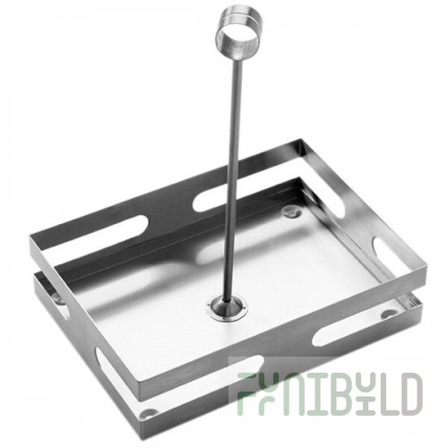American Metalcraft SCH8 Stainless Steel Rectangular Contemporary Condiment Caddy with Card Holder - 8