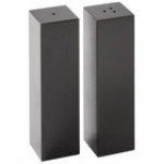 American Metalcraft SPDB33 2 oz. Black Stainless Steel Rectangular Salt and Pepper Shaker Set - 12/Case